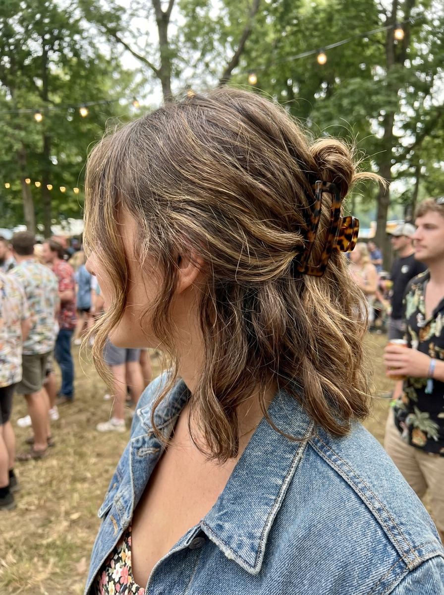 Geflochtener Half-up Look - Festival Frisur